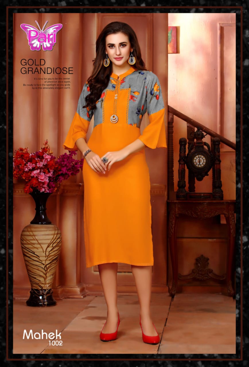 Pari Mahek Heavy Rayon Designer Kurti Collection